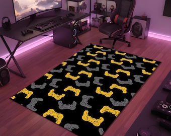 Tappeto con motivo controller per videogiochi, tappeto decorativo per la stanza dei giocatori, tappeto con controller per videogiochi, tappeto per la camera da letto degli adolescenti, tappeto lavabile antiscivolo