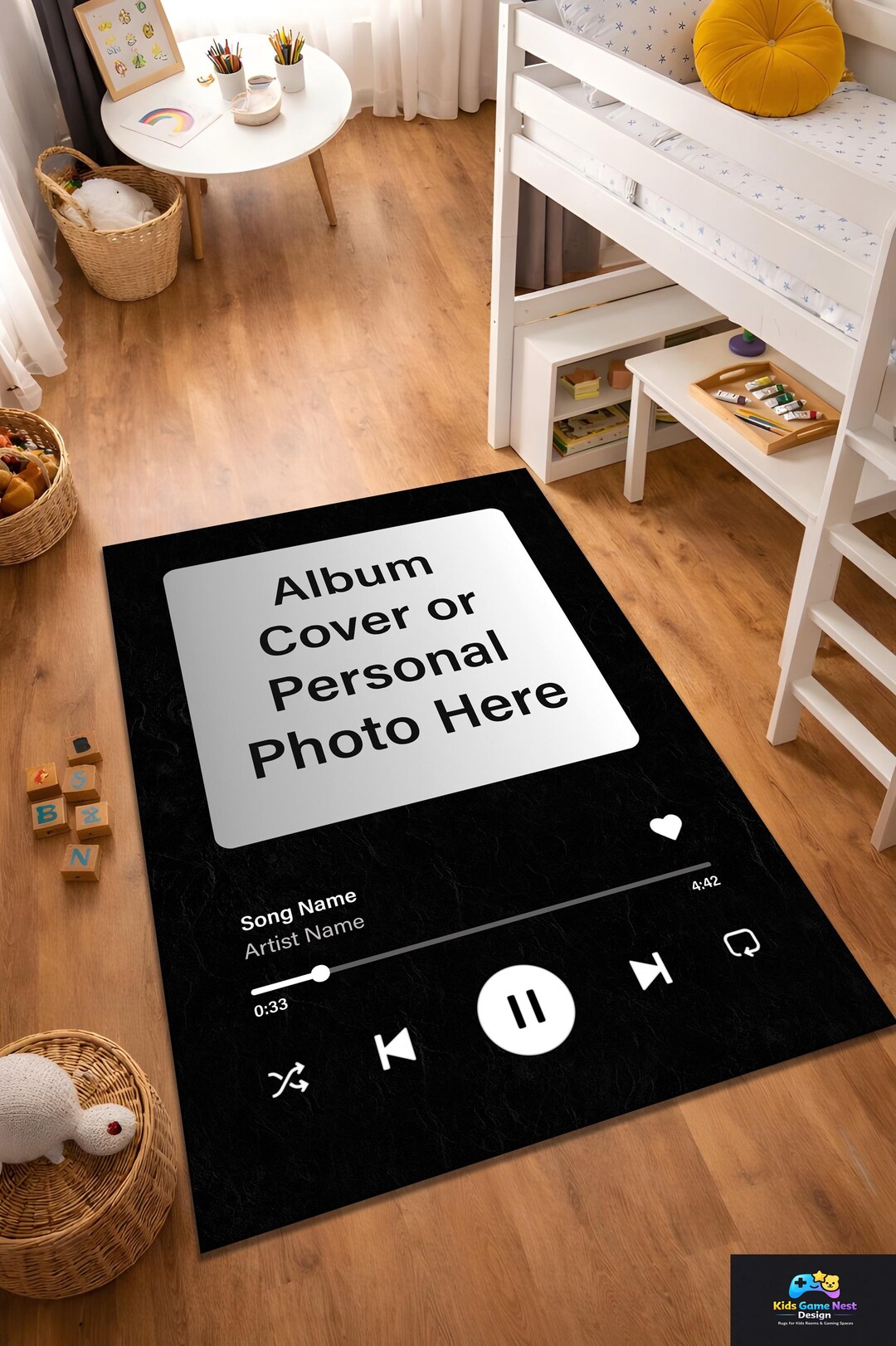 Song Receipt Rug Custom Music Player Rug, Personalized Spotify Code Rug, Album Cover Rug ...