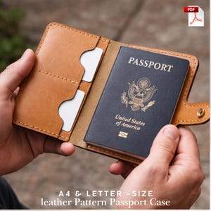 Leather Passport Case Pattern PDF, Passport Cover Template, Leather Holder Sewing Pattern, DIY A4 US Letter Digital Download