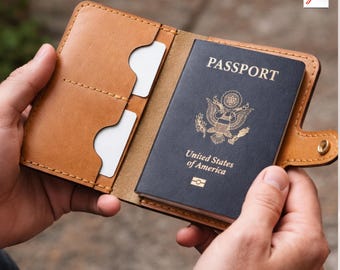 Patrón PDF para funda de pasaporte de cuero, plantilla para cubierta de pasaporte, patrón de costura para funda de cuero, descarga digital para imprimir en formato A4 (carta estadounidense).