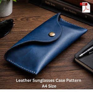 Patrón PDF para estuche de gafas de sol de cuero, plantilla para estuche de gafas, soporte de gafas de cuero para hacer tú mismo, patrón PDF de descarga instantánea