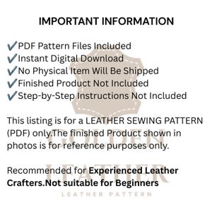 Patrón PDF para bolso bandolera de cuero, plantilla para bolso cruzado A4, para principiantes en marroquinería, bolso para hombre, patrón de descarga digital. imagen 5