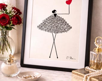 French Betty Black Roses