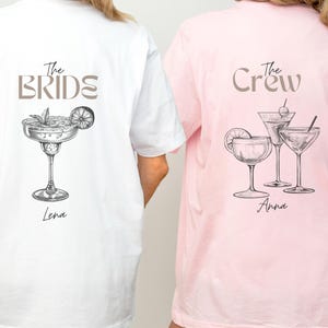 The Bride Crew Shirt Personalisiert, JGA Shirt Frauen, Junggesellinnenabschied T-Shirt, Braut Crew Outfit, Bride Squad Shirt, Hen Party Tee