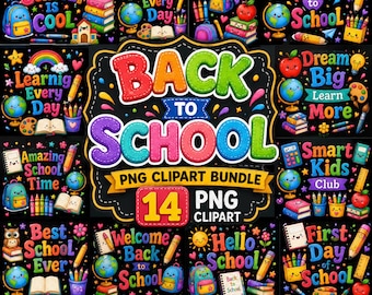 Back To School Png Bundle, Preschool png sets, School First Day, Preppy School sublimation, Pre-K 1st to 4th Grade, Strip school png