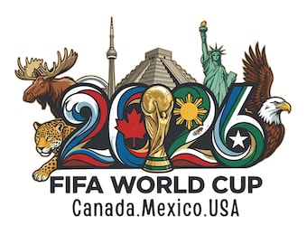 Paquete de imágenes PNG de equipos de fútbol de 2026: EE. UU., Canadá, México, diseños para sublimación de la Copa Mundial de Fútbol (descarga digital).