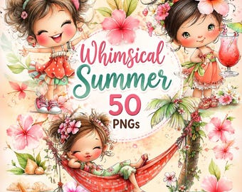 Paquete de PNG de verano: 50 archivos de verano, PNG de playa a rayas, PNG de lazo costero preppy, PNG de margarita de vacaciones, ambiente veraniego (descarga digital)