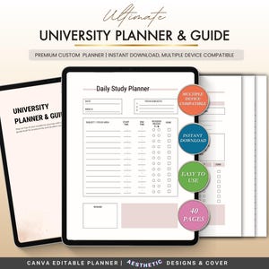 Planificateur et guide de l'université, organisation étudiante et planificateur de la réussite scolaire, programme et système d'étude, suivi des devoirs et des examens