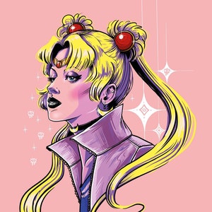 Sailor Moon 5x7 Mini Art Print |  Hand-Drawn Anime Illustration | Cute Hand-Drawn Artwork for Anime Fans