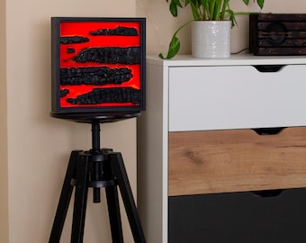 Lámpara de diseño / para recibidor / Panel de madera con resina epoxi / Textura quemada / Luz nocturna LED ambiental / Regalo romántico / Lámpara ambiental / Luz nocturna