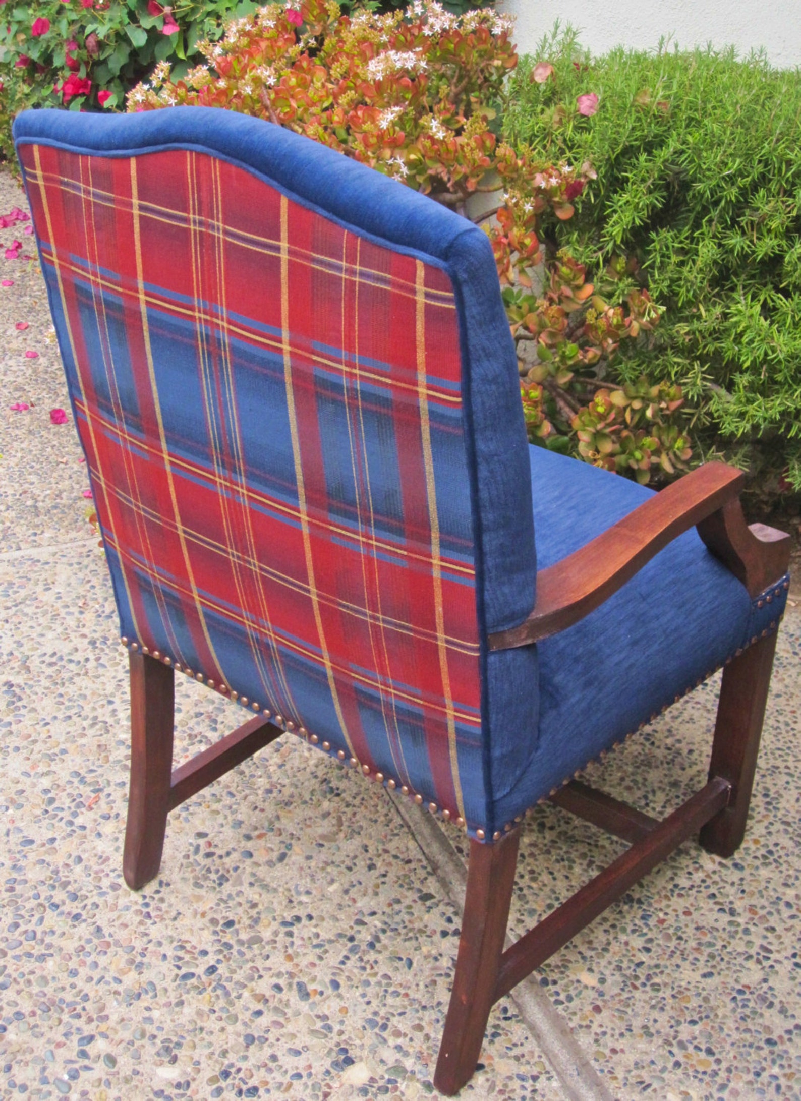 Silla de acento cuadros azul | Etsy