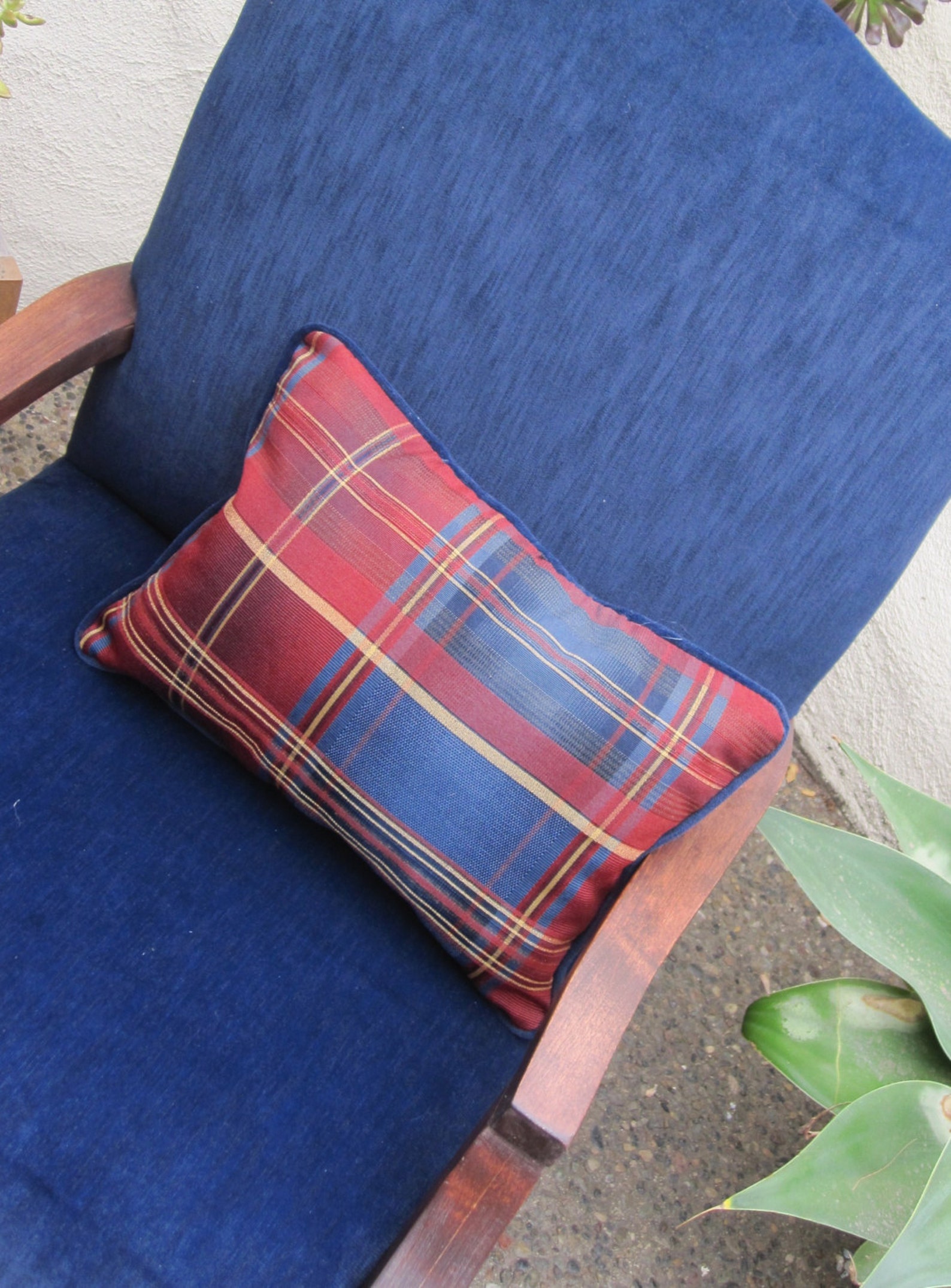 Silla de acento cuadros azul | Etsy