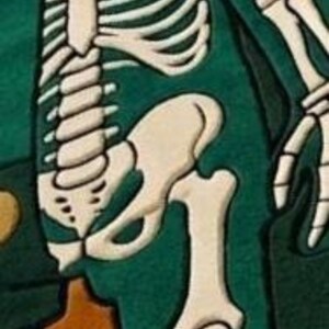 Cartoon Character Area Rug Contemporary Modern Hand Tufted Wool Pop Art Carpet KAWS Inspired Skeleton Design Sage Green Peach Custom Sizes image 3