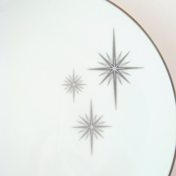 Vintage Salad Plates, Set of 2, Mid-Century Modern Atomic Dinnerware, Noritake Preston