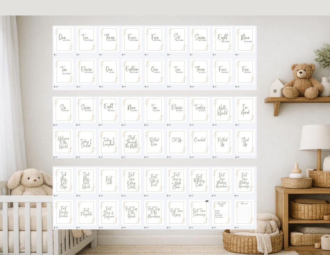 Baby Milestone Cards Printable Gender Neutral - Etsy