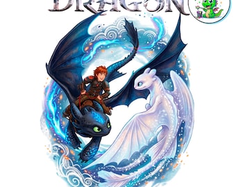 Toothless Hiccup Night Light Fury Watercolor Clipart Design | How To Train Your Dragon Party Decor (Digital Download)