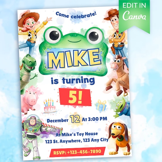 Toy Story 5 Birthday Invitation Template: Editable Canva Design (Digital Download 5x7")