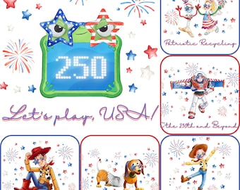 Watercolor Cartoon Toy And Friends Character Png, You've Got A Friend In America Png, Trendy Patriotic 4th Of July, Cartoons USA Design Kids