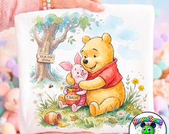 5000 px Png. Retro Winnie The Pooh And Friends Png, Winnie The Pooh Png, Watercolor Sublimation, Yellow Bear PNG, Cute Pig Png Sublimation