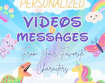 CUSTOM Personalized Character Video Message | Any Character Birthday Surprise | Digital Evite MP4 | Made to Order