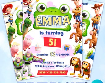 Toy Story 5 Birthday Invitations Templates: 3 Editable Canva Designs (Digital Download 5x7")