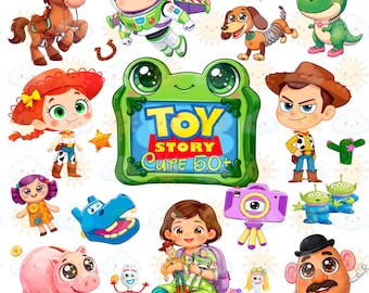 Cute Toy Story 50+ Characters Bundle PNG, Woody Buzz Jessie Digital Clipart, You’ve Got a Friend in Me, Instant Download
