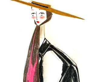 woman portrait with mix media