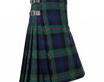 Mens Scottish 8 Yard Gunn Tartan Kilt Made of Acrylic Wool Highland Dress