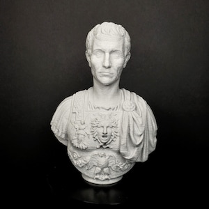 Julius Caesar Sculpture | Roman General Bust | Ancient Rome Decor | History Buff Gift | Classical Art Statue | Bust
