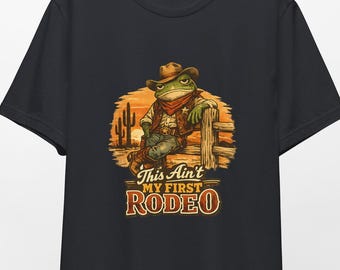 Funny Cowboy Frog Shirt, Vintage Rodeo Graphic Tee, Western Humor Apparel