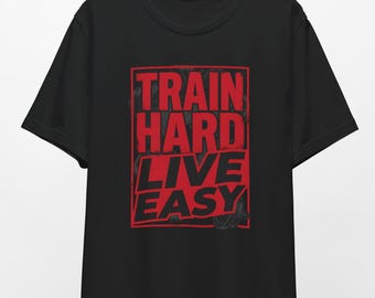 Train Hard Gym Shirt | Motivational Workout Tee, Lifting and Bodybuilding Apparel