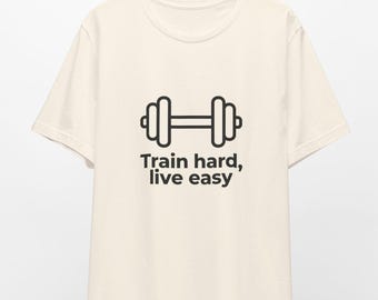 Train Hard Gym Shirt | Motivational Workout Tee, Fitness Apparel | Bodybuilding lifting gift