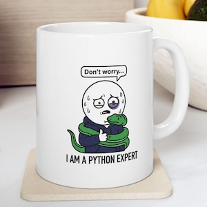 Tasse drôle d'expert en python | Tasse à café humoristique programmeur | Cadeau de blague de codage pour les développeurs