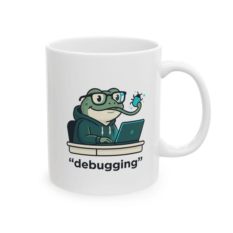 Divertente tazza da debugger a forma di rana / Tazza da caffè per programmatori / Regalo umoristico per informatici e appassionati di tecnologia IT immagine 3