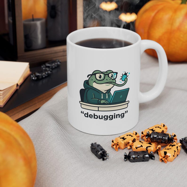 Divertente tazza da debugger a forma di rana / Tazza da caffè per programmatori / Regalo umoristico per informatici e appassionati di tecnologia IT immagine 7