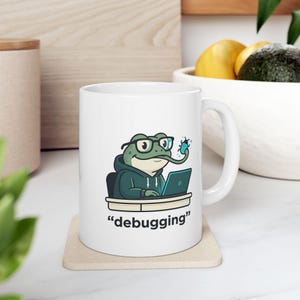 Divertente tazza da debugger a forma di rana / Tazza da caffè per programmatori / Regalo umoristico per informatici e appassionati di tecnologia IT immagine 8
