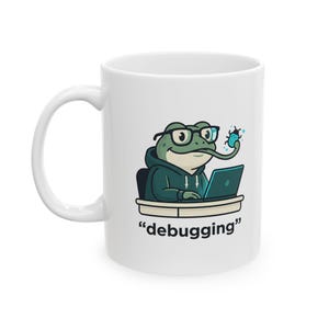 Divertente tazza da debugger a forma di rana / Tazza da caffè per programmatori / Regalo umoristico per informatici e appassionati di tecnologia IT immagine 4