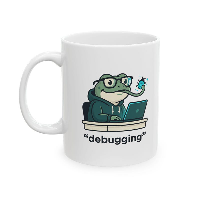 Divertente tazza da debugger a forma di rana / Tazza da caffè per programmatori / Regalo umoristico per informatici e appassionati di tecnologia IT immagine 4