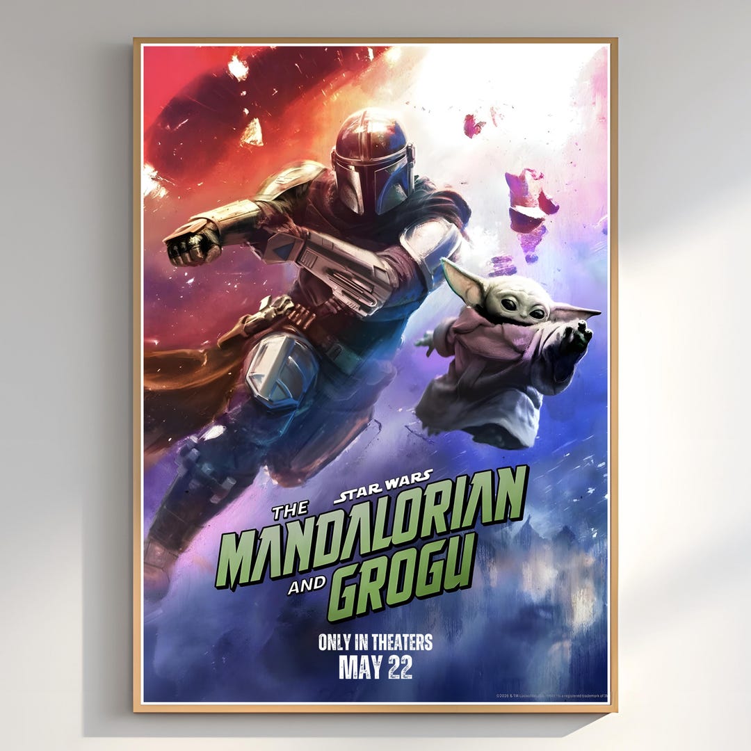 Star Wars: the Mandalorian & Grogu Poster Bundle, Cinematic Wall Art ...