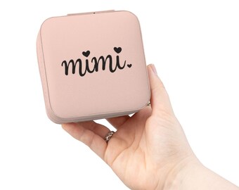 Personalized 'Mimi' Travel Jewelry Case – Compact Organizer, PU Leather, Zip Closure