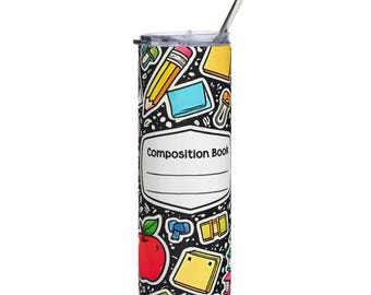 Composition Book School Supplies 20oz Stainless Steel Tumbler