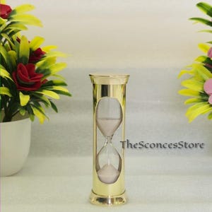 Handcrafted Brass Hourglass Timer | 2 Minute Sand Timer, Desk Decor
