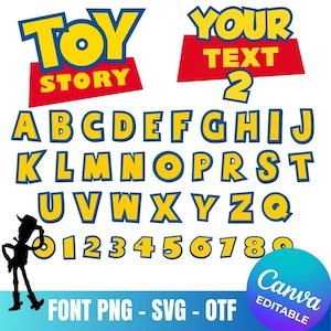 Toy Story Logo Font Template, SVG, PNG: Customizable Text & Design (Canva Editable)