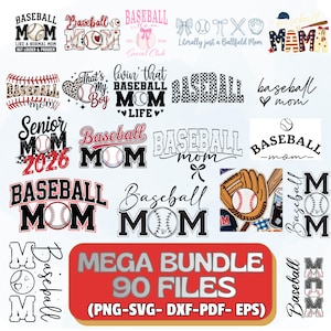 Baseball Mama PNG and SVG Package: Game Day T-Shirt Designs (Digital Download)