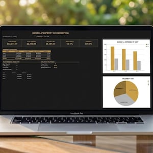 家主向け簿記スプレッドシートテンプレート（ダークモード）｜賃貸物件の収入・支出トラッカー｜Googleスプレッドシート会計テンプレート