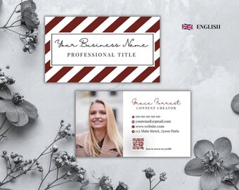Printable Business Card for Content Creator | Editable Design | Professional Business Card | Customizable Canva Template