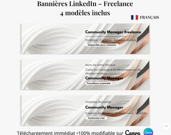 Canva Freelance LinkedIn Banners | 4 Professional Templates | LinkedIn Banner | 100% Editable | Instant Download
