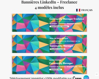 Canva Freelance LinkedIn Banners | 4 Professional Templates | LinkedIn Banner | 100% Editable | Instant Download