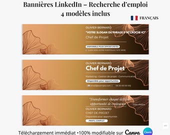 Canva Job Search LinkedIn Banner | 3 Designs + 1 Blank Template | Professional LinkedIn Banner | Editable Template