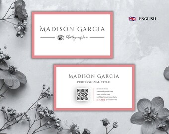 Printable Business Card for Photographer | Editable Design | Professional Business Card | Customizable Canva Template